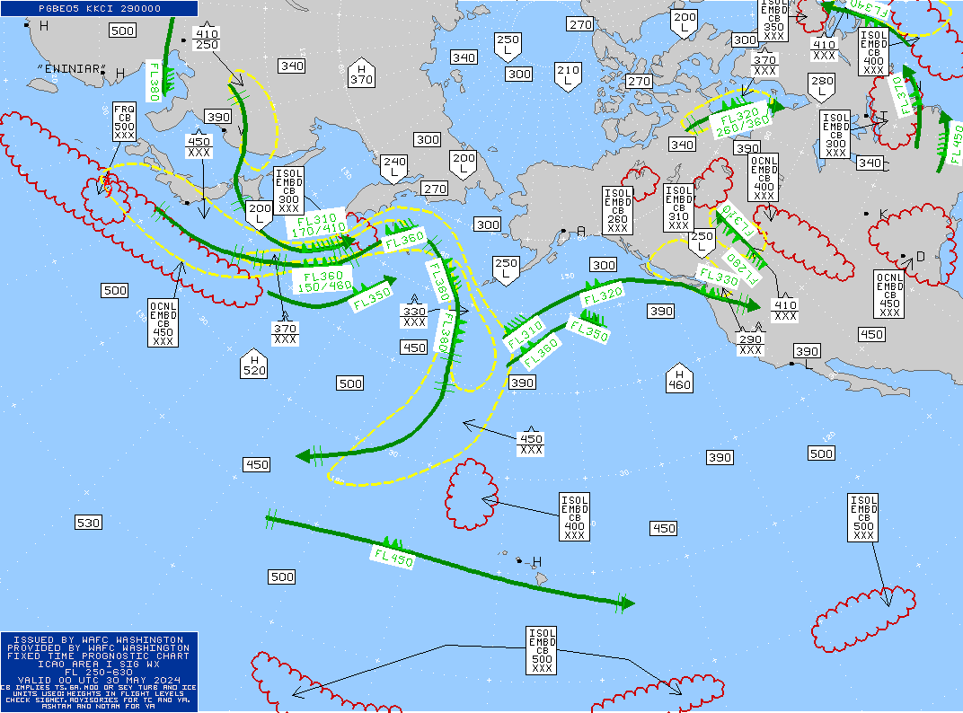 Polar Route Asia Pacific Turbulence Maps 00 UTC