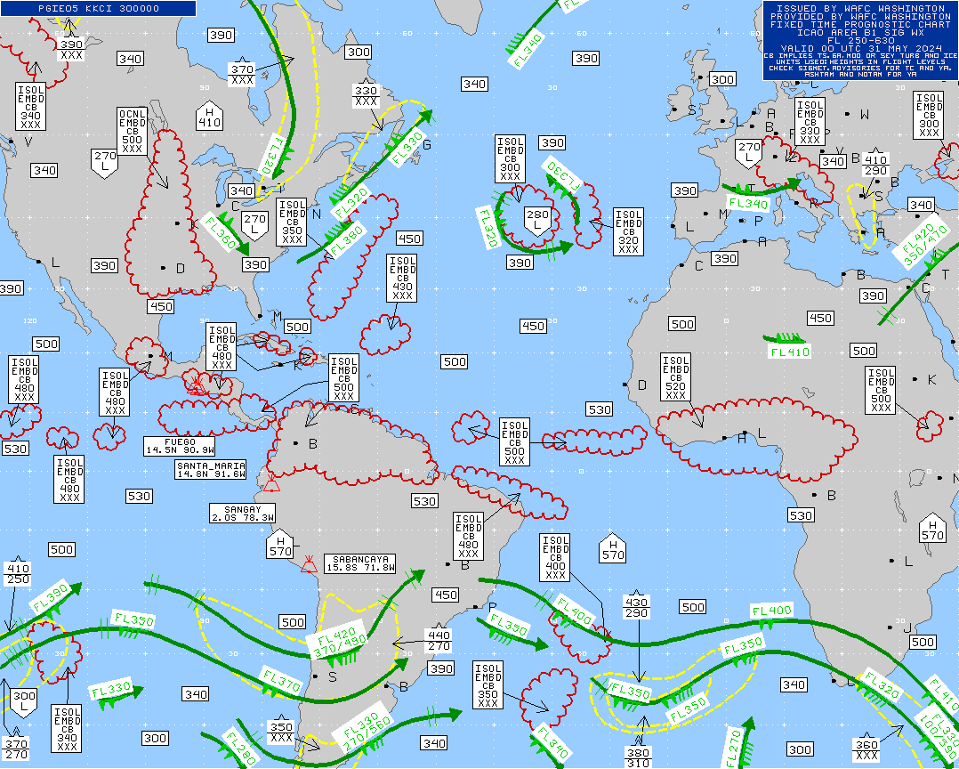 Atlantic Ocean Turbulence Trouble Spots 00 UTC