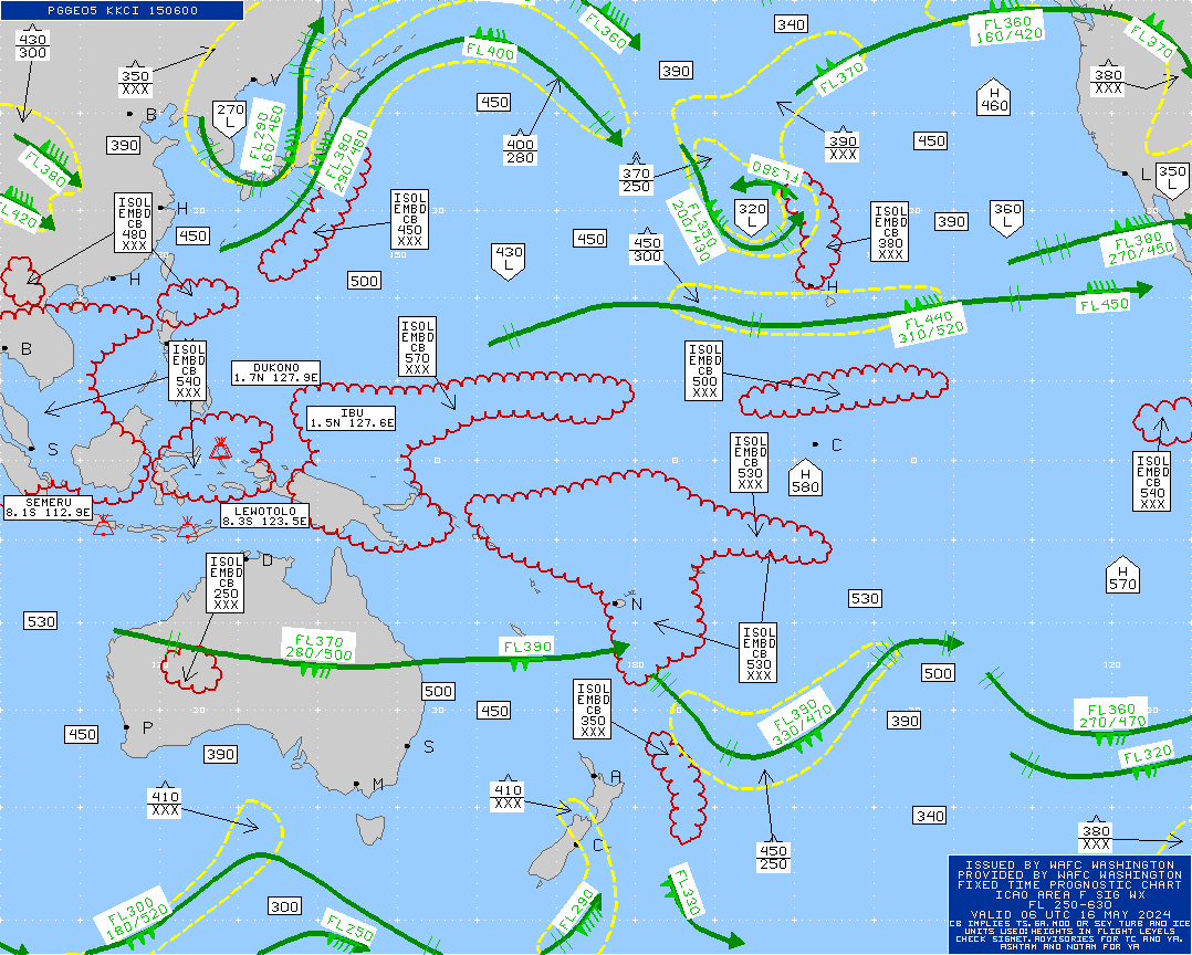 Australia / Asia / Pacific Turbulence Maps 06 UTC
