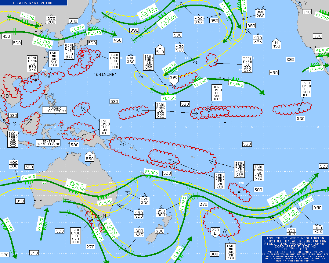 Australia / Asia / Pacific Turbulence Maps 18 UTC