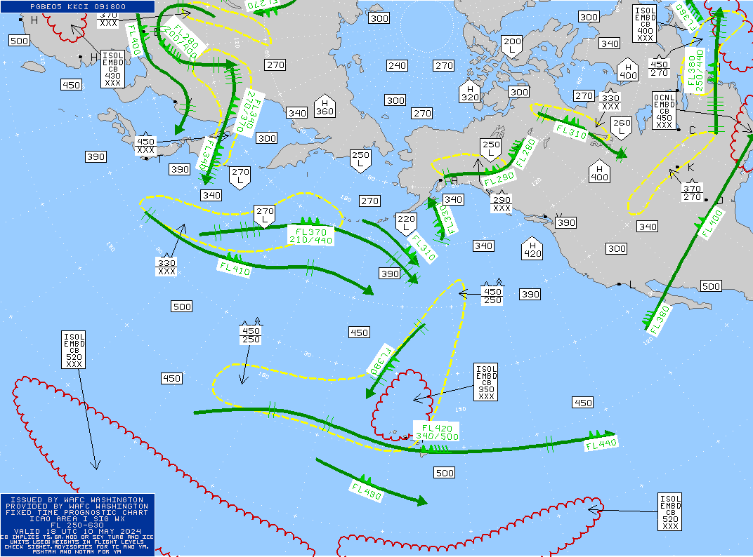 Polar Route Asia Pacific Turbulence Maps 18 UTC