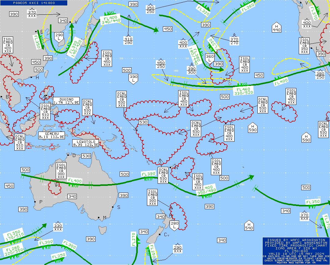 Australia / Asia / Pacific Turbulence Maps 18 UTC