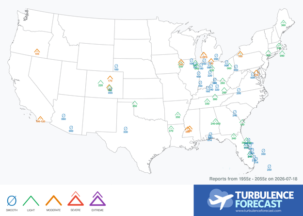 Pilot reports map (US)