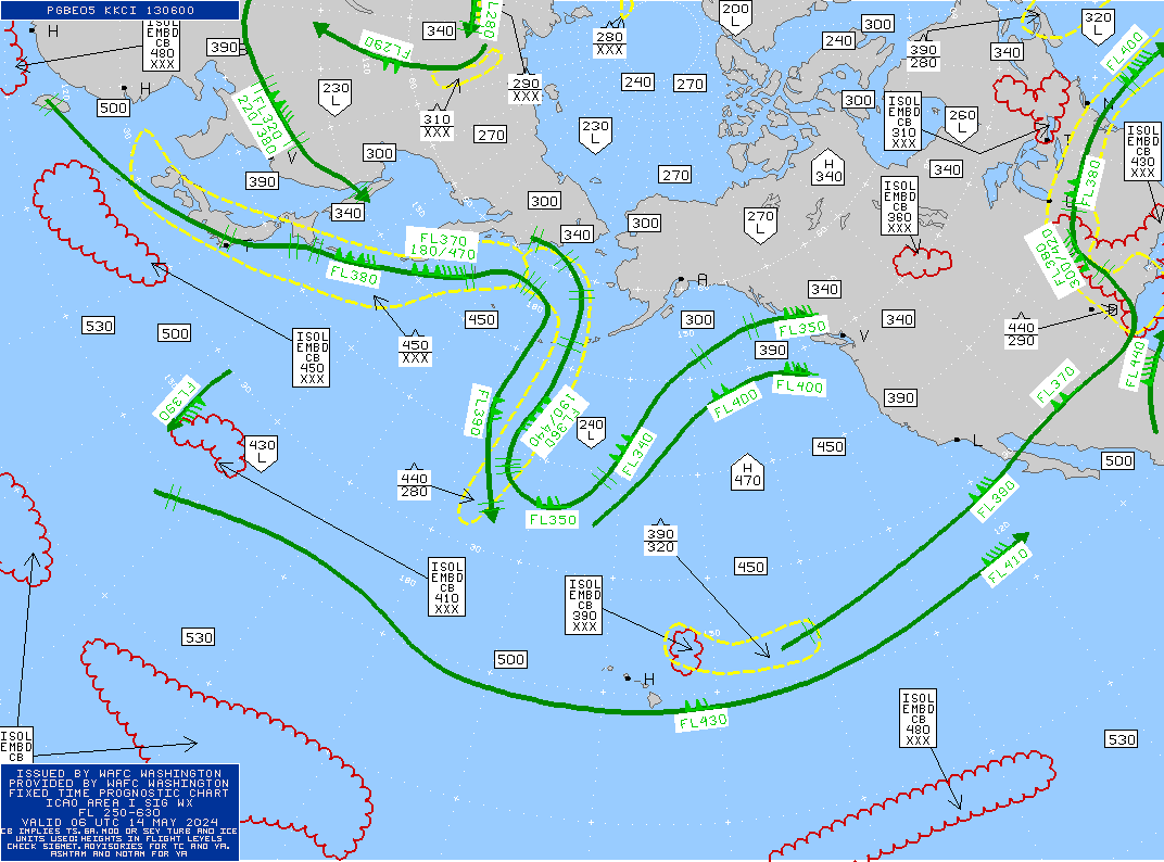 Polar Route Asia Pacific Turbulence Maps 06 UTC